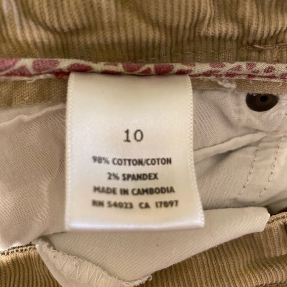 Old Navy size 10 women’s tan corduroy mid-rise stretch bootcut flap pocket jeans - Picture 7 of 10